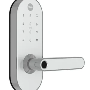 Fechadura Digital Yale Ymc420 W Branca Biométrica Senha Tag Ip55 Externa Chuva Sol