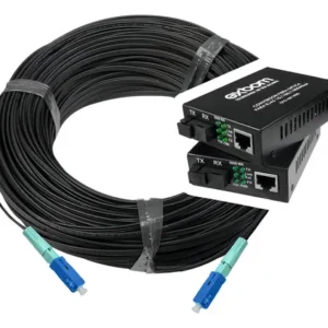 Cabo De Rede Mini Drop Flat Monomodopier Telecom 150m Fibra Sc Upc E Par De Conversores 150m Pret